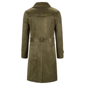 Men Long Trench Coat British Style Double Breasted Windbreaker